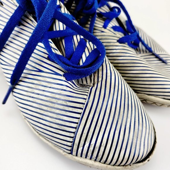 ADIDAS CHUTEIRA NEMEZIZ 19.4 FUTSAL Blue White Shoes 2.5 Youth Sports Soccer - Picture 8 of 13